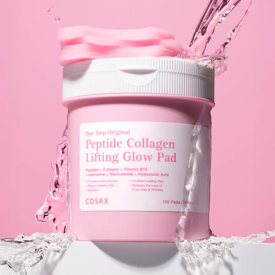 Uppstramande toner pads från COSRX med peptider, kollagen och niacinamid som ger huden ökad lyster och förbättrad elasticitet