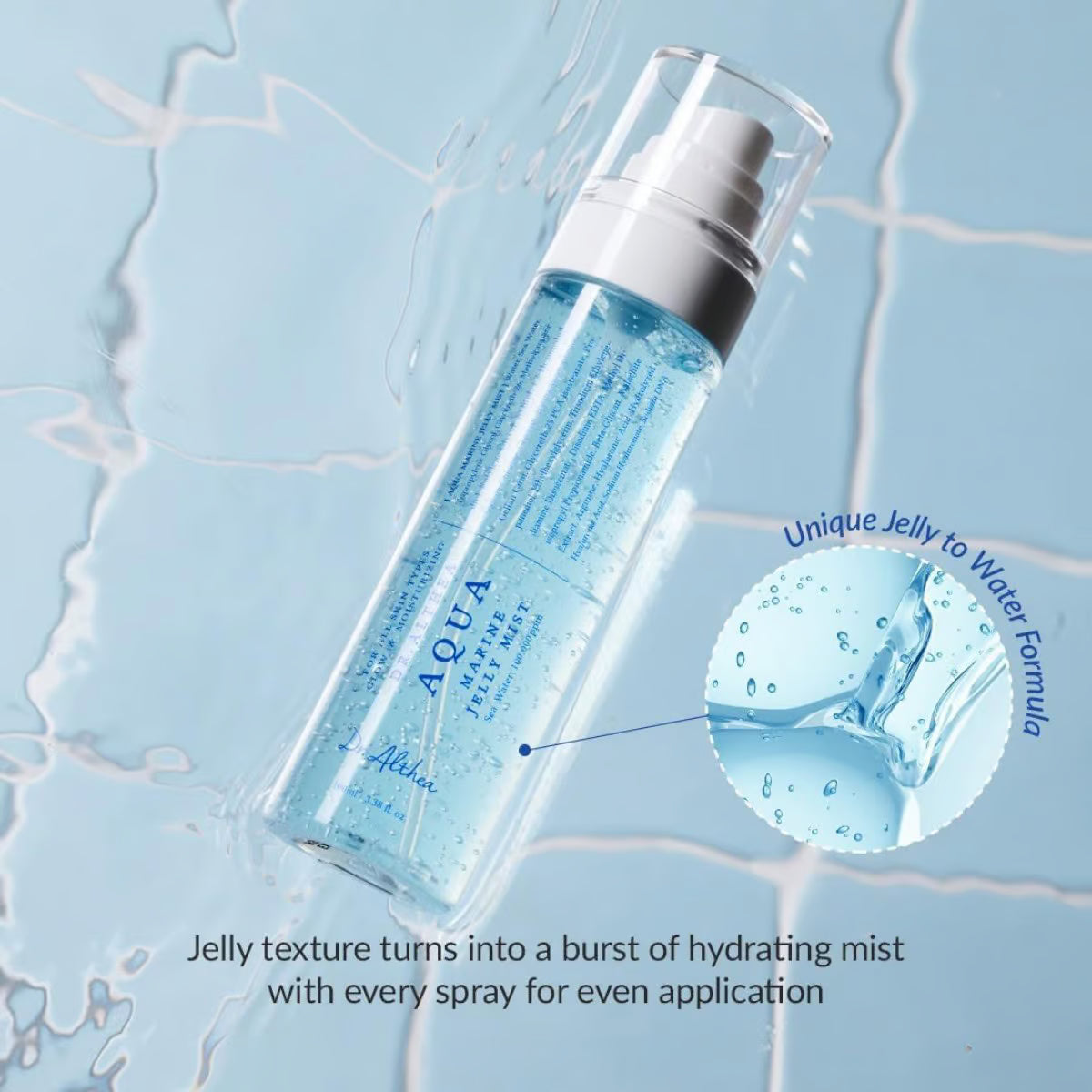 Dr.Althea Jelly Mist med tre former av hyaluronsyra
