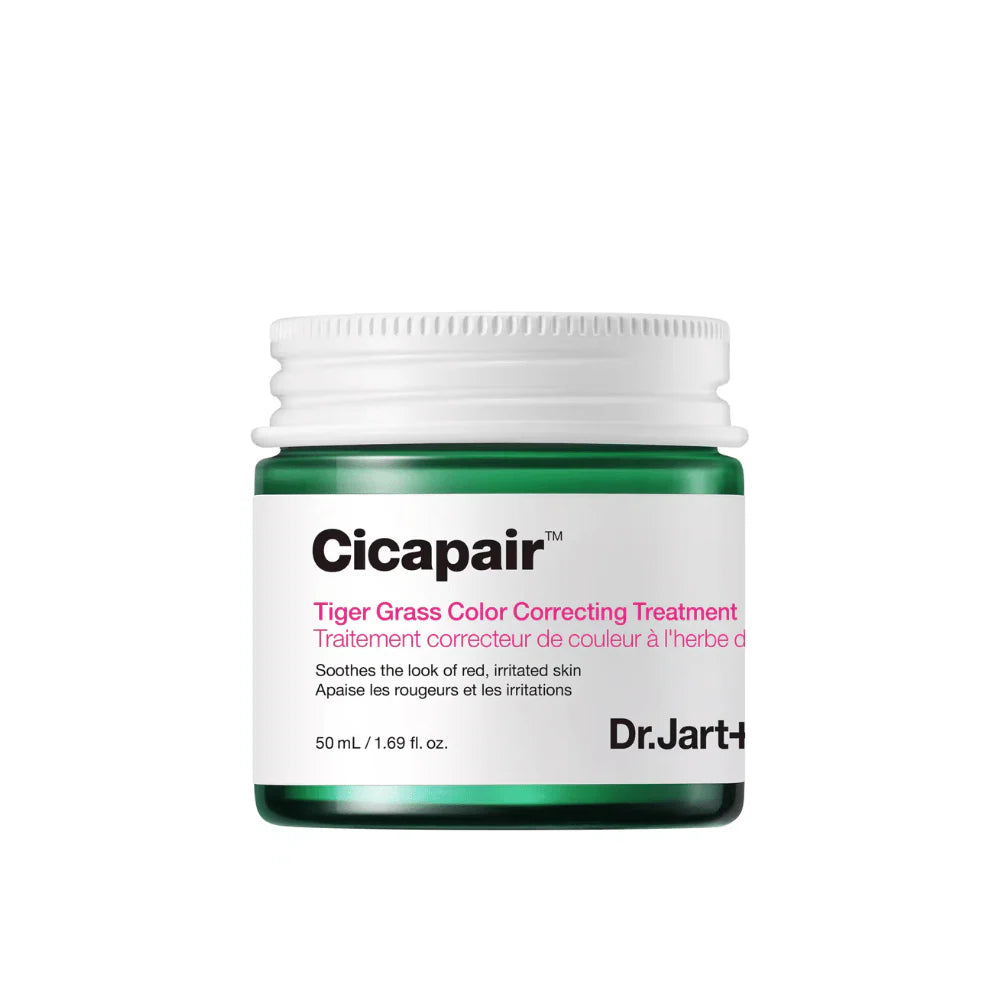 Dr.Jart+ Cicapair Tiger Grass Color Correcting Treatment 50ml green cream jar front view redness correcting Korean skincare