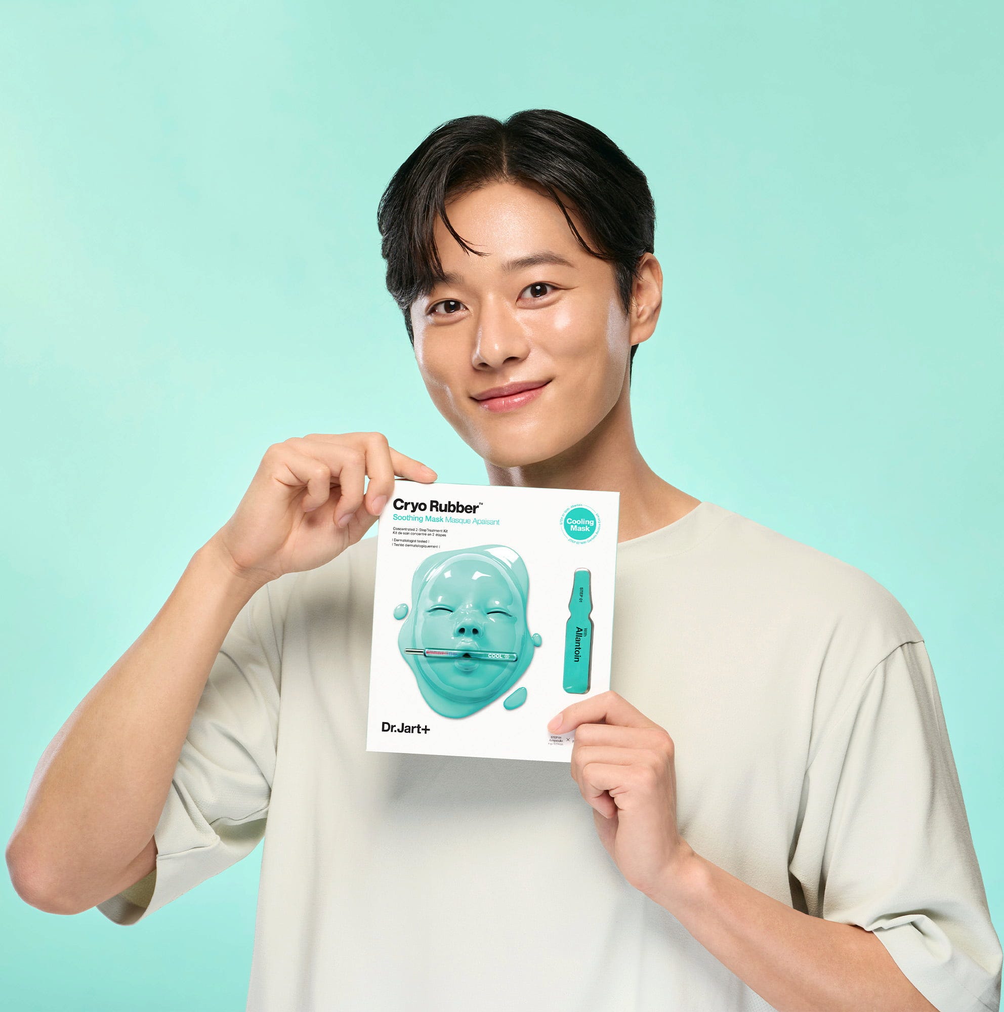 Dr. Jart+ lugnande K-beauty mask med allantoin, Cryo Rubber Mask som kyler huden och förbättrar hudens balans.