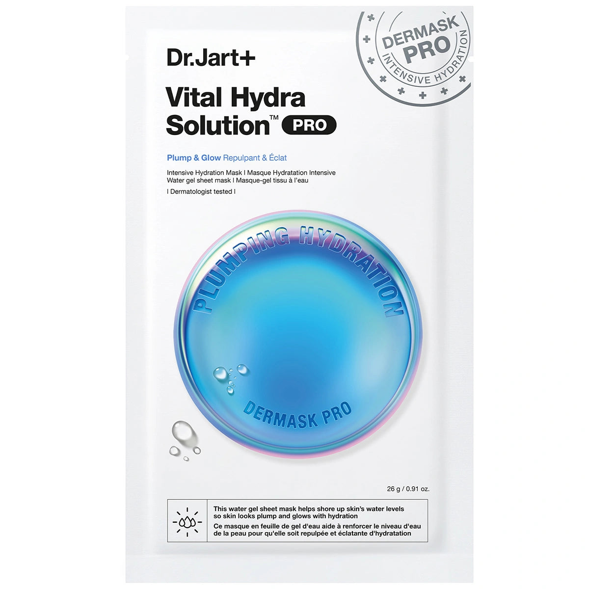 Dr.Jart+ Hydrating sheet mask for dry and sensitive skin – close-up result