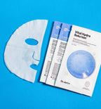 Dr.Jart+ Hydra Solution sheet mask unfolded showing serum-soaked texture