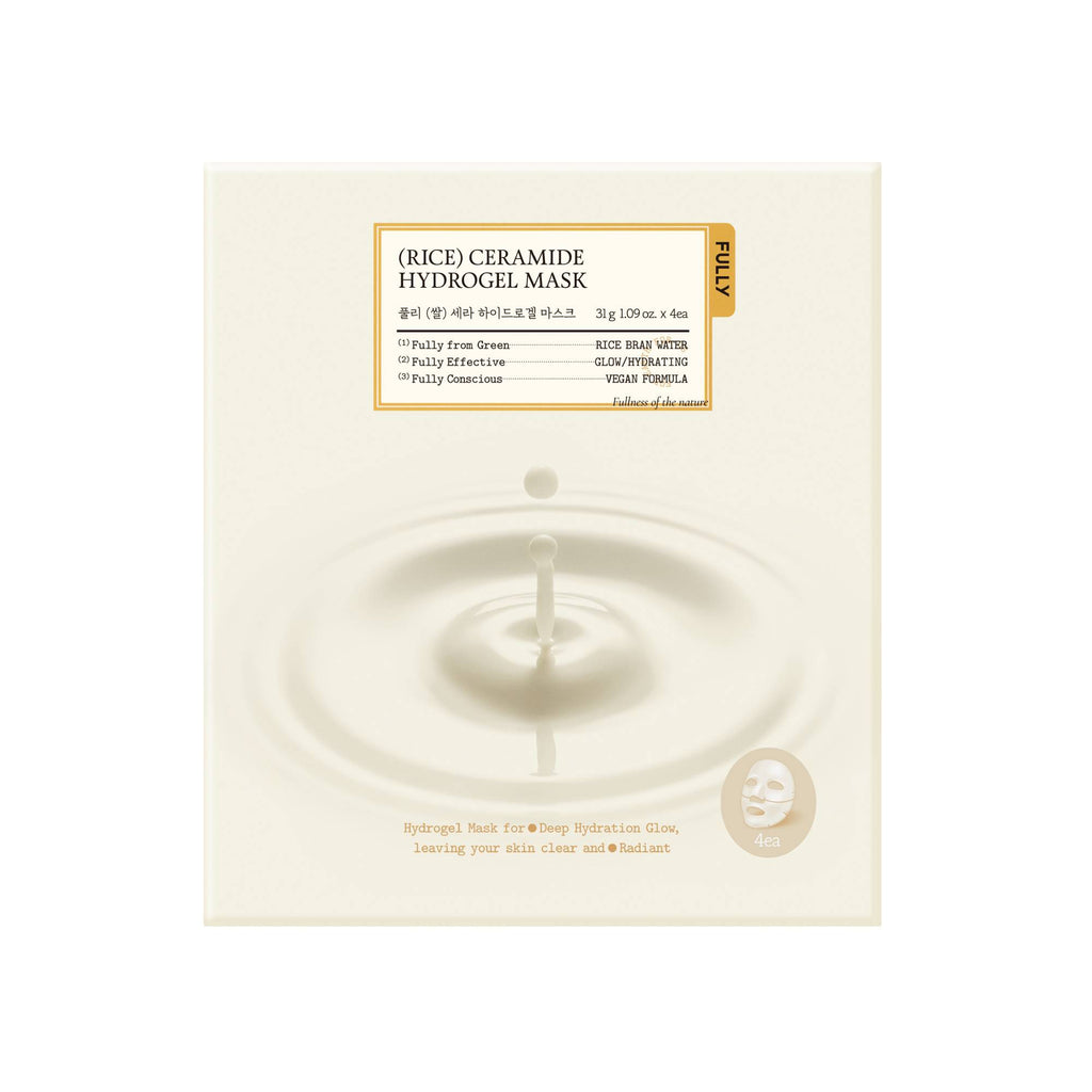 FULLY Rice Ceramide Hydrogel Mask 4pcs med risvatten och ceramider som ger intensiv återfuktning och glow