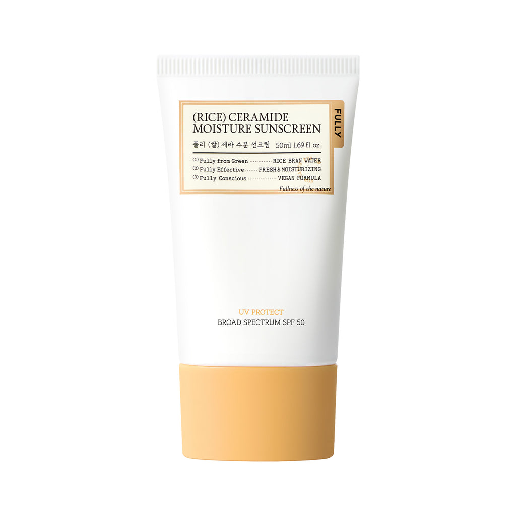 FULLY Rice Ceramide Moisture Sunscreen SPF50+ 50ml med risextrakt och ceramider som återfuktar och skyddar huden