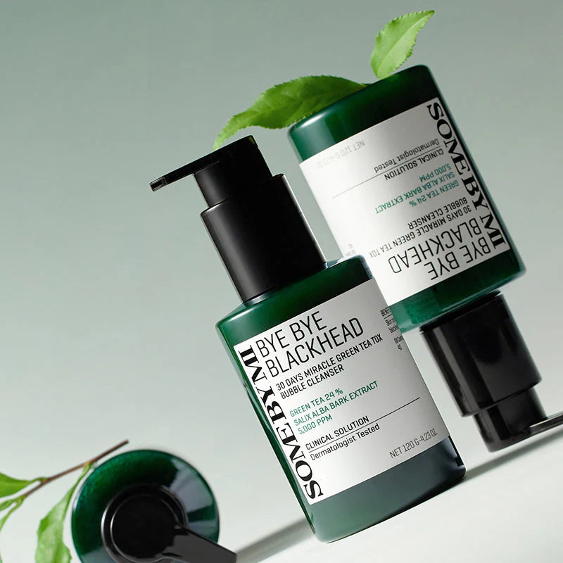 Bubble cleanser with green tea for blackhead and pore care
