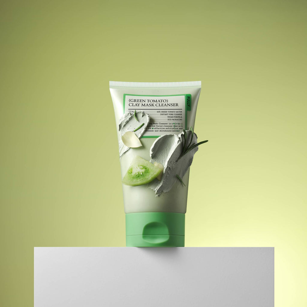 2-i-1 clay mask cleanser med kaolin och bentonit som rengör huden på djupet