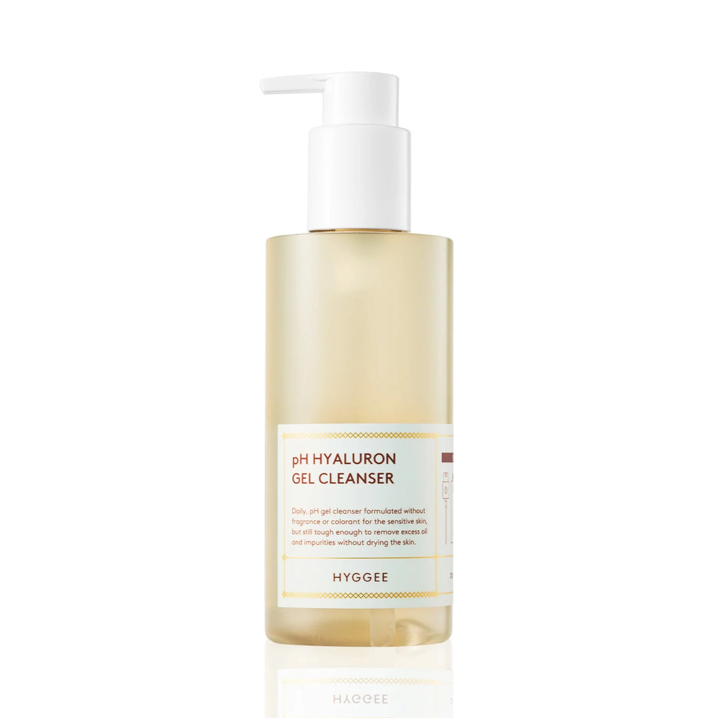 HYGGEE PH Hyaluron Gel Cleanser med låg pH som rengör och återfuktar känslig hud