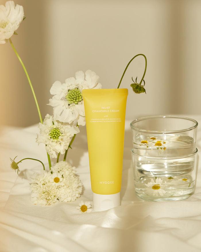 HYGGEE chamomile face cream som lugnar känslig hud och ger långvarig återfuktning