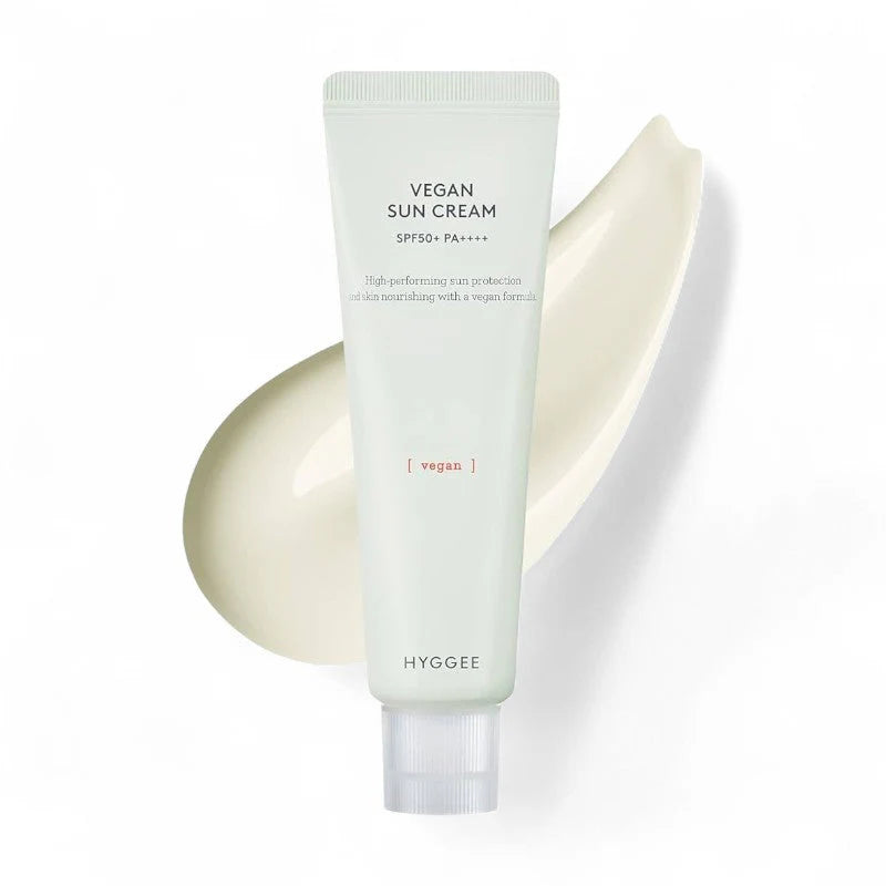 HYGGEE Vegan Sun Cream SPF50 PA++++ som skyddar huden och återfuktar utan vit hinna