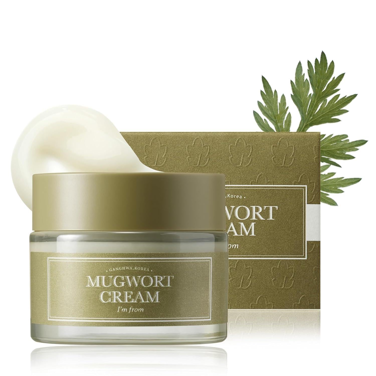 Applicering av I'm From Mugwort Cream 50g som återfuktar och lugnar huden