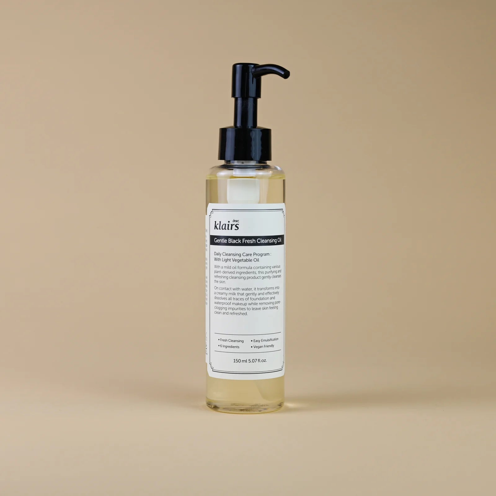 Dear Klairs Gentle Black Fresh Cleansing Oil 150ml