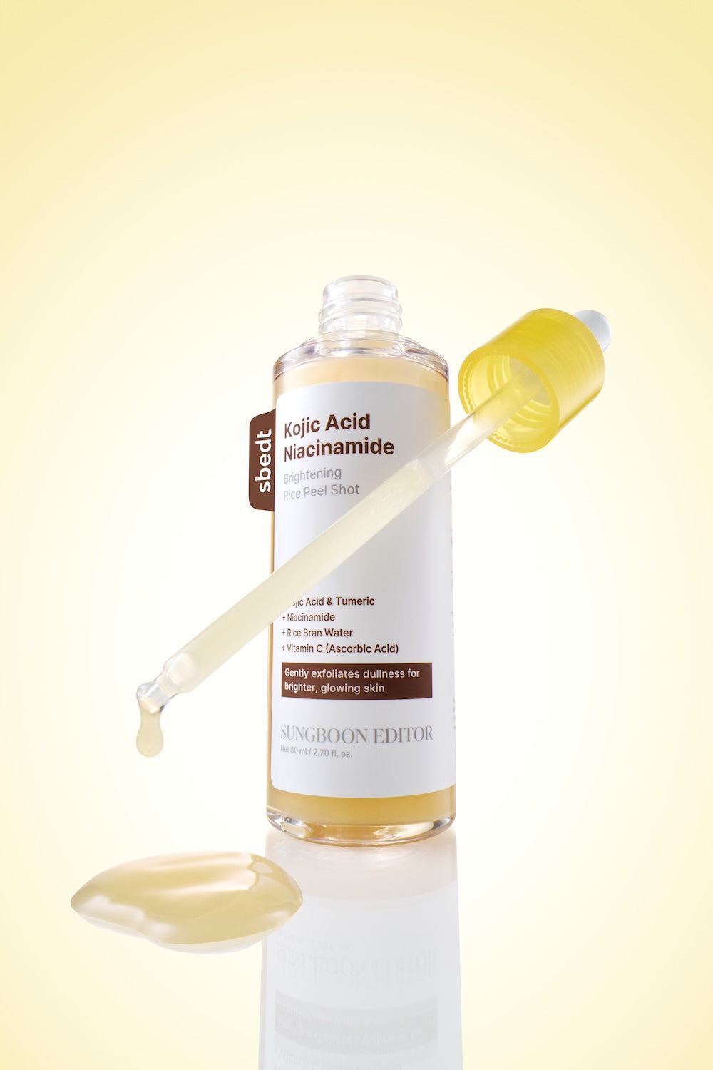 Kojic acid rice peel treatment for brighter looking skin