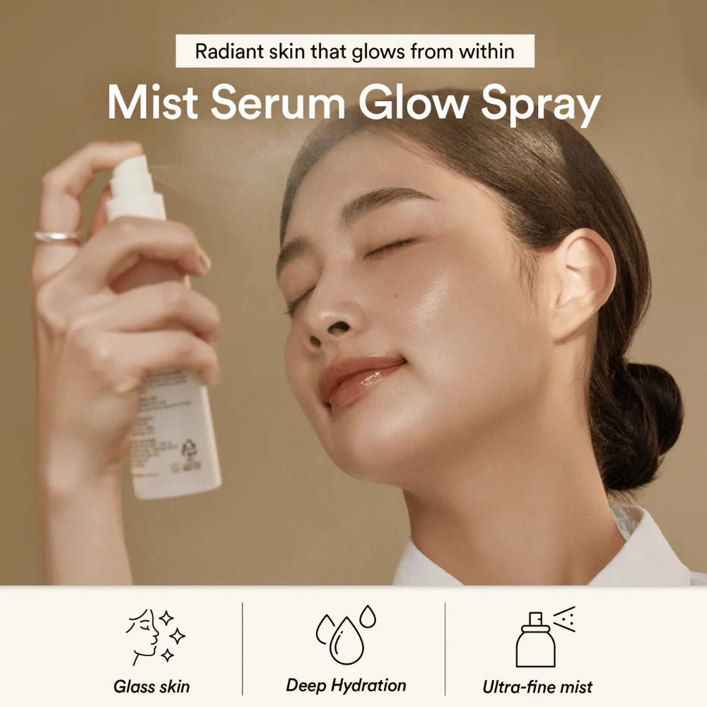 Glow spray med niacinamid och växtoljor som mjukgör och stärker hudbarriären