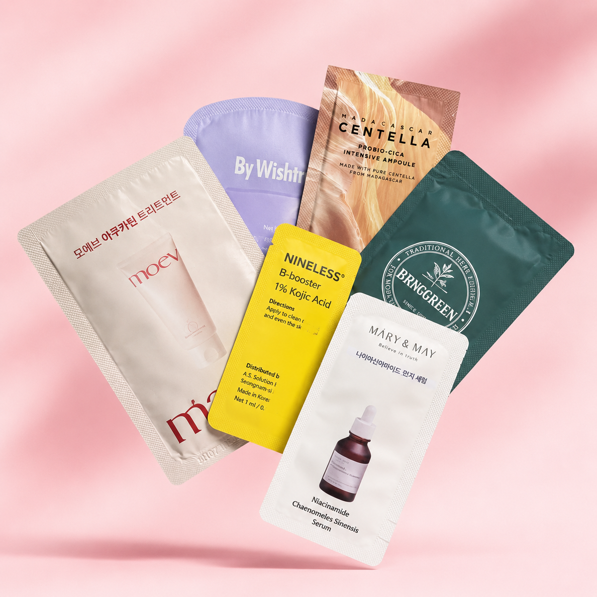 Free Korean skincare samples and K-beauty sample sachets included as a complimentary gift with your order.