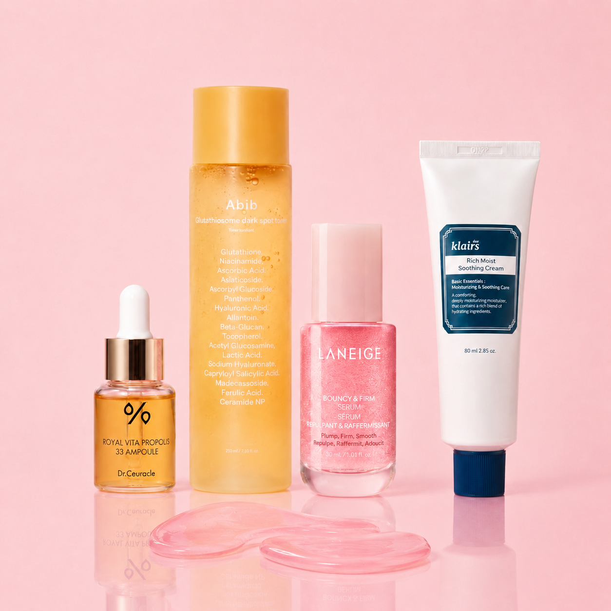 Koreansk hudvård från Abib, Dr.Ceuracle, Laneige och Klairs med toner, ampoule, serum och ansiktskräm
