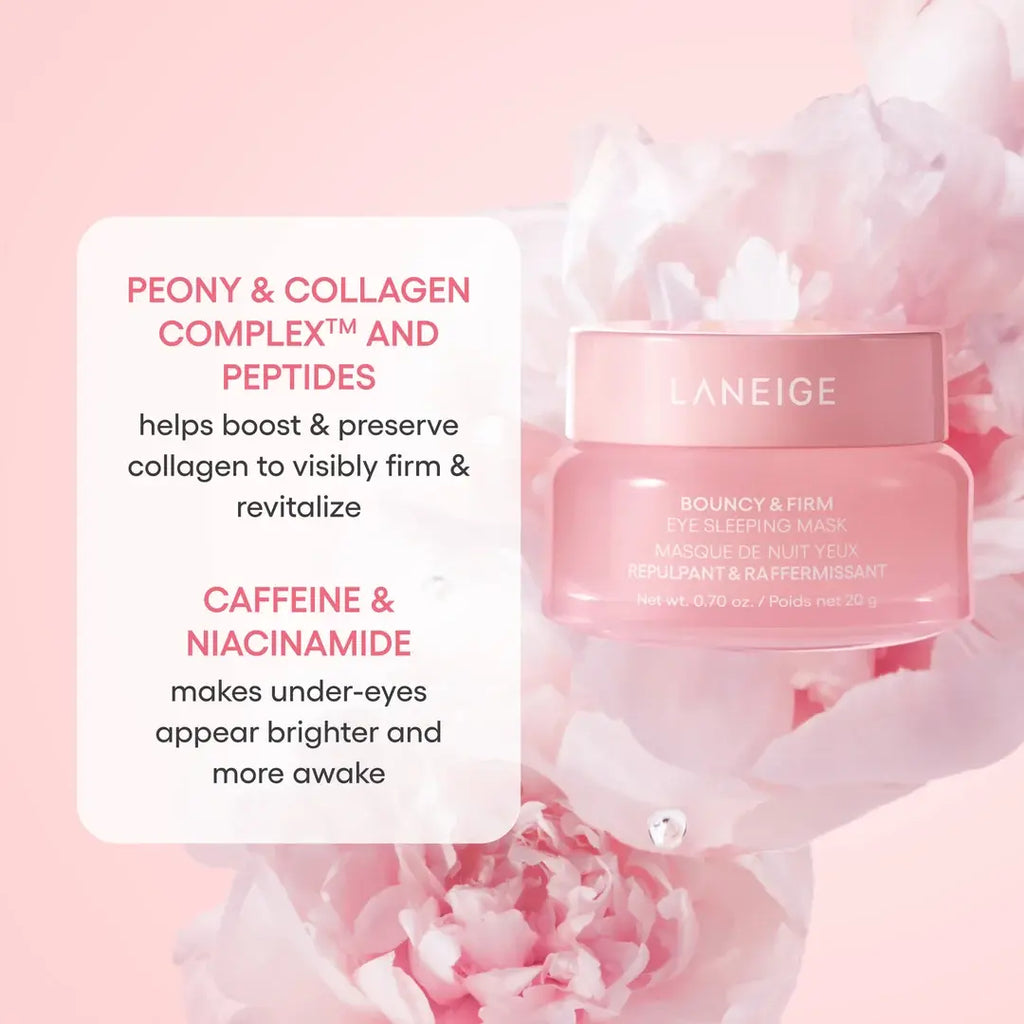 Laneige eye mask with peony collagen caffeine and niacinamide