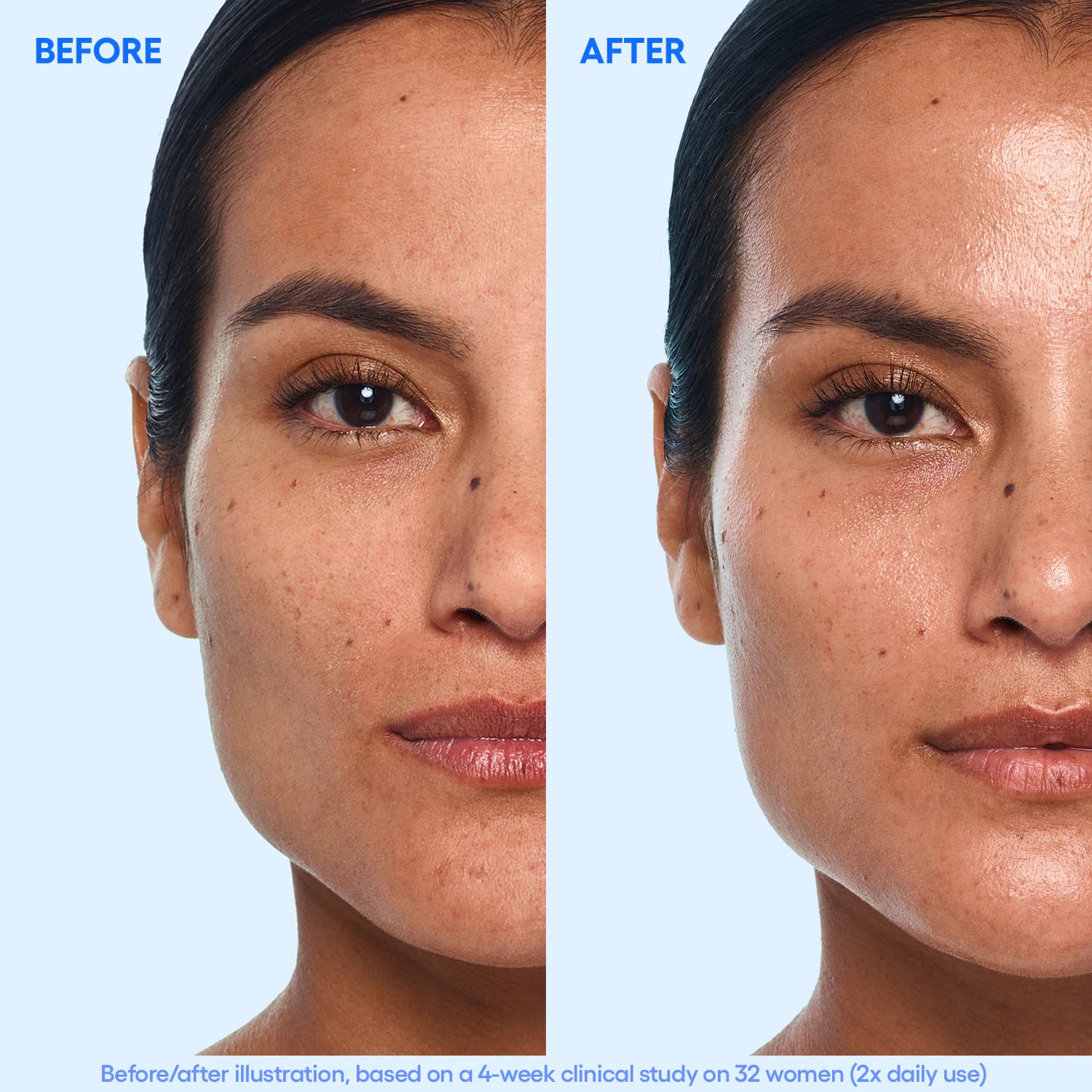 Återfuktande serum med hyaluronsyra, polyglutaminsyra och glutathione för mjuk och strålande hud