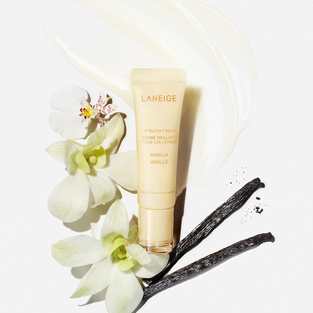Laneige Lip Glowy Balm Vanilla med mjukgörande formula för torra och nariga läppar
