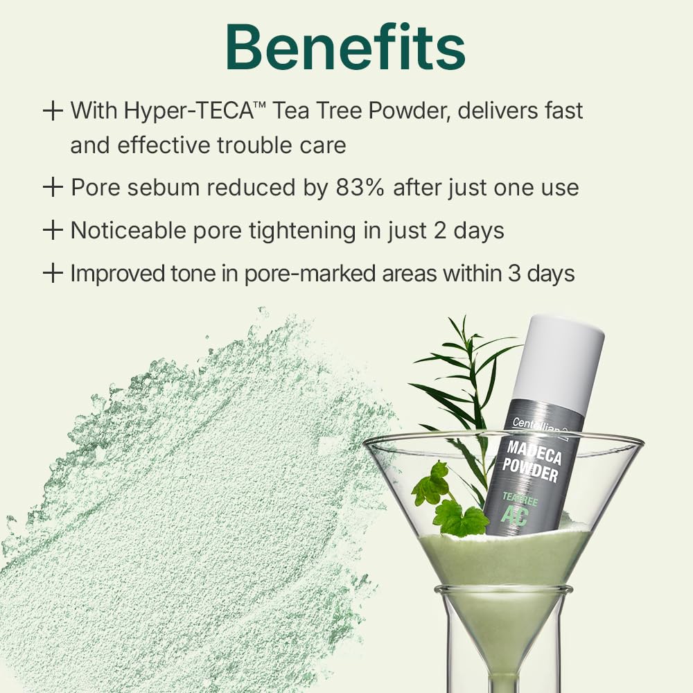 Spot treatment-puder med salicylsyra och Centella Asiatica för fet och oren hud
