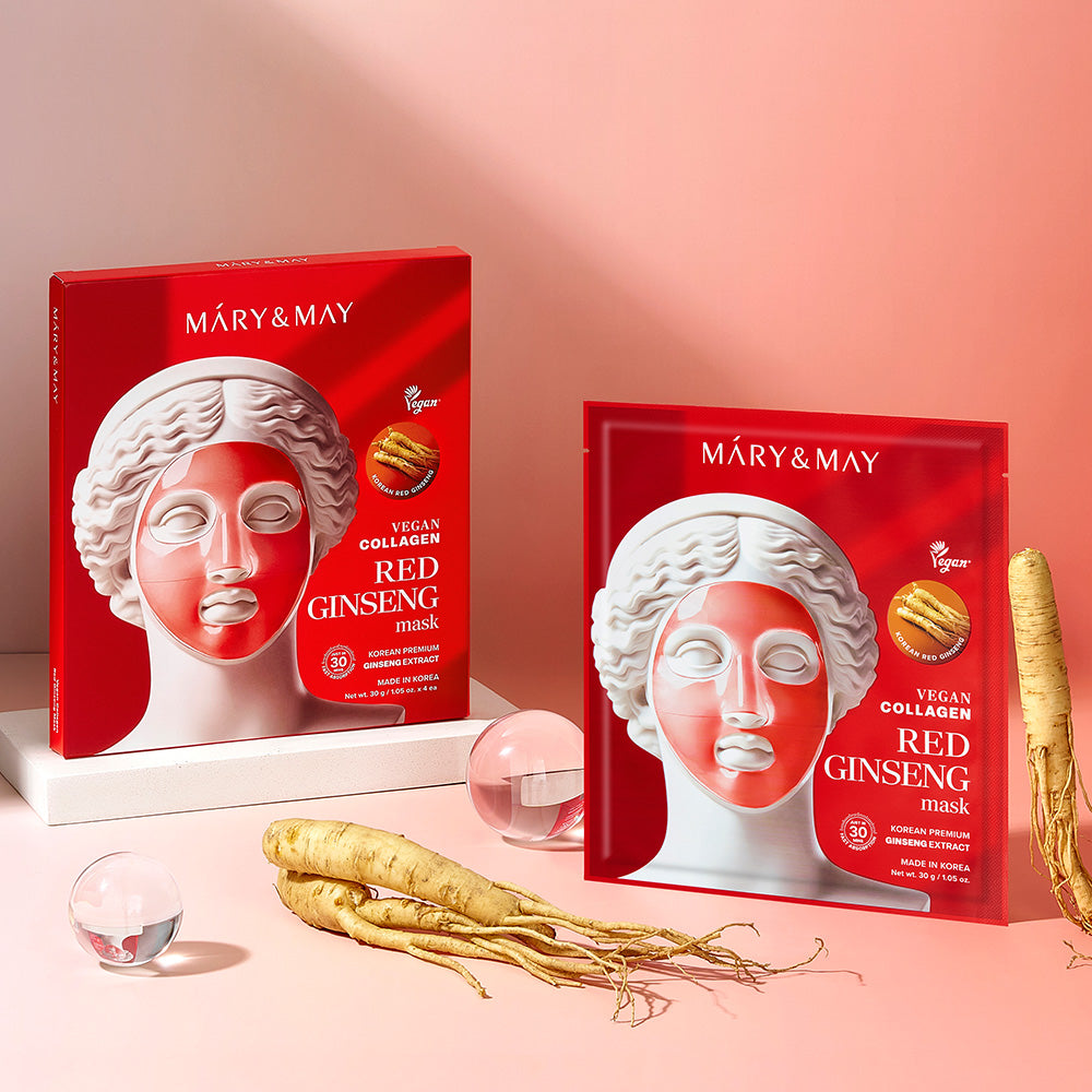 Mary and May ginseng mask med antioxidativ effekt som skyddar huden och motverkar ålderstecken