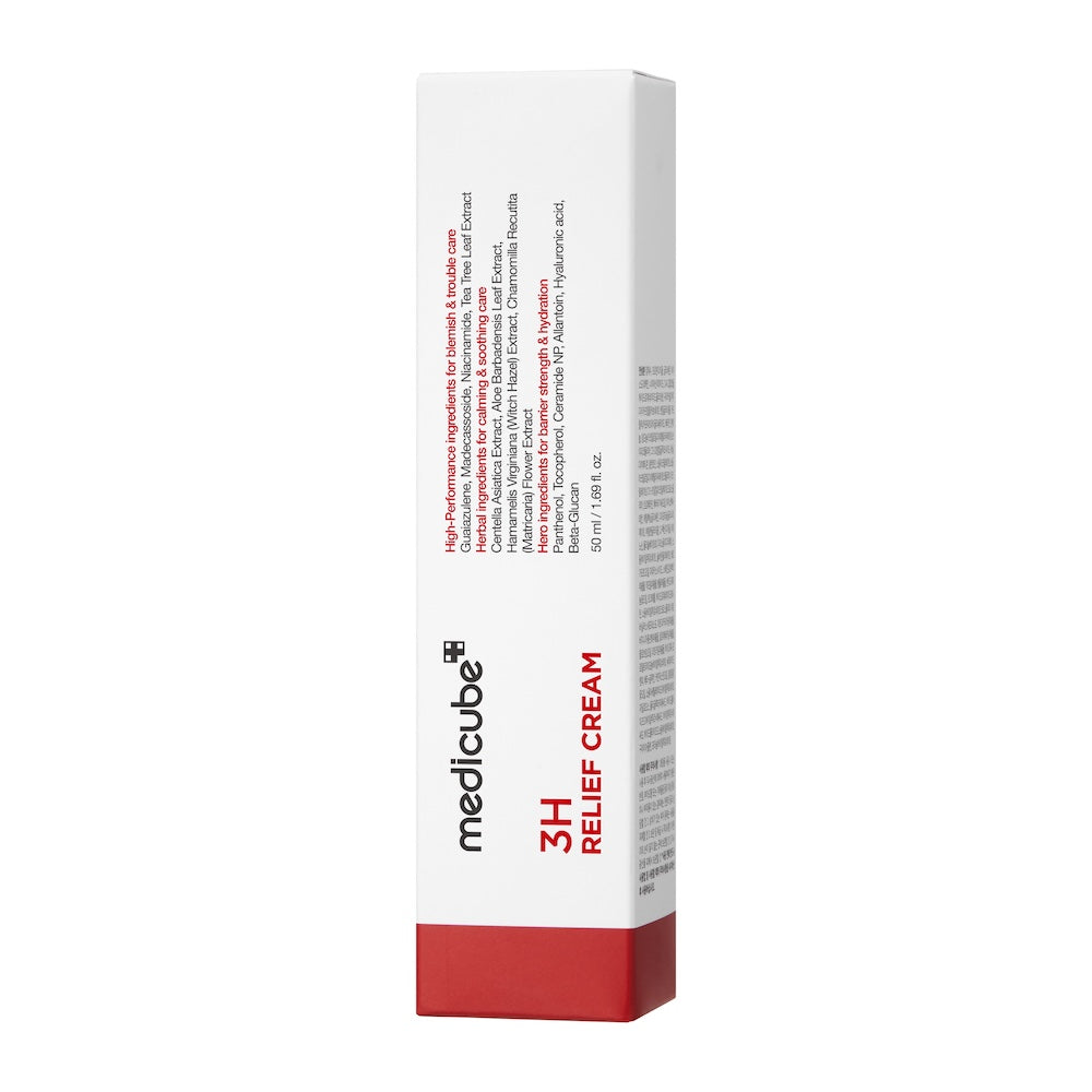 Medicube Hypochlorous 3H Relief Cream som hjälper till att stärka hudbarriären och återfukta känslig hud