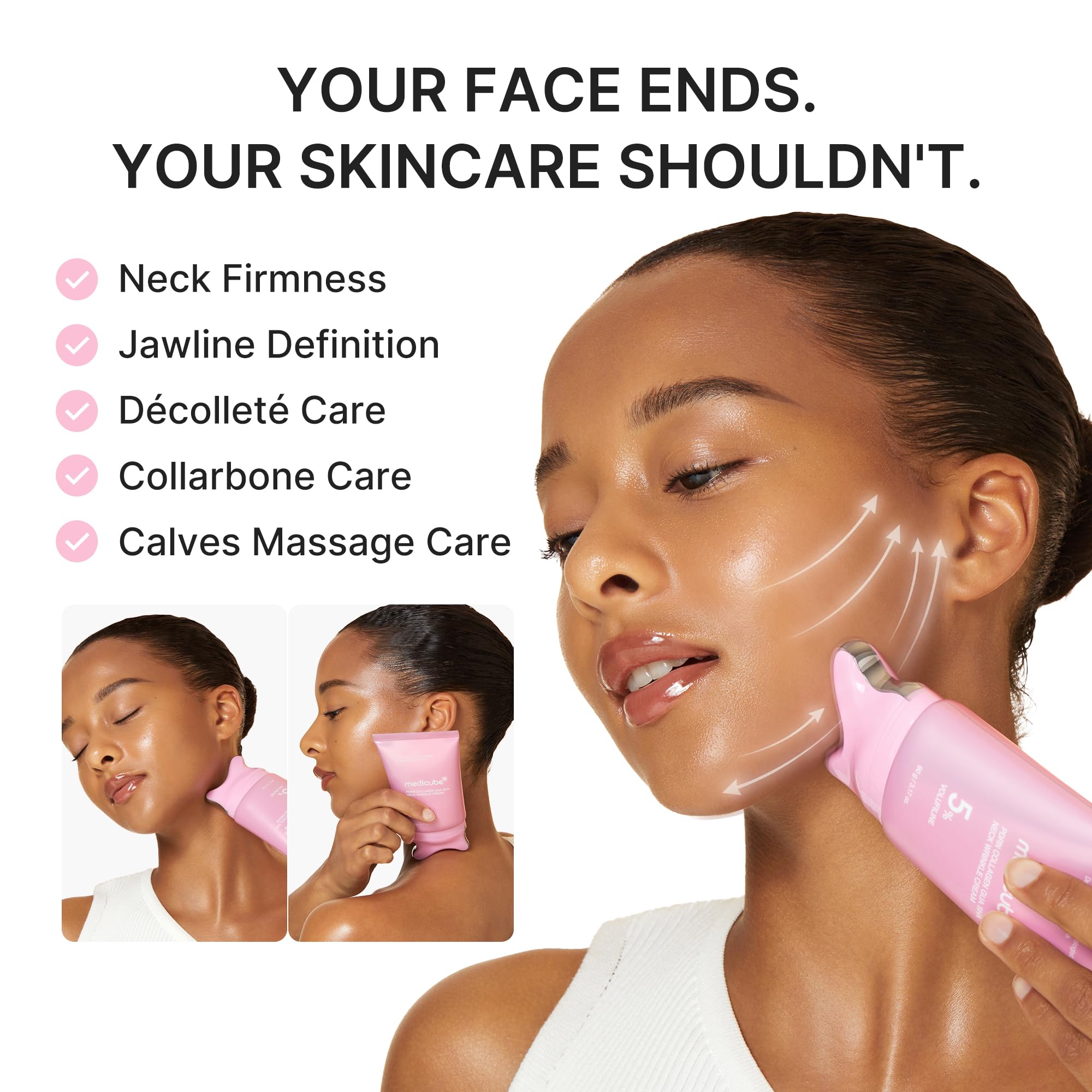 Fördelar med Medicube PDRN Collagen Gua Sha Neck Wrinkle Cream