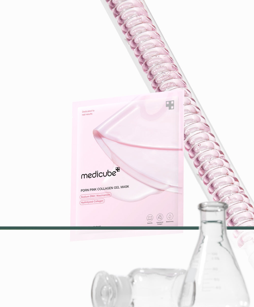 Medicube PDRN Pink Gel Sheet Mask 4pcs firms and revitalizes tired skin for a fresh radiant look (sheet mask för trött hud