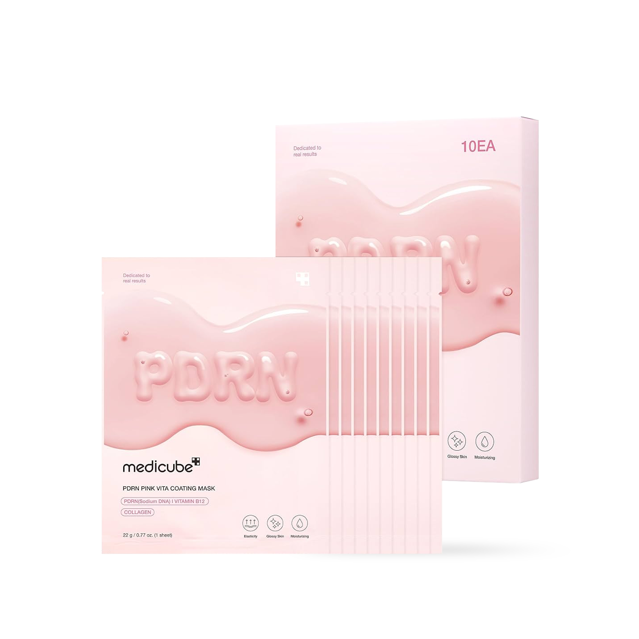 Medicube PDRN Vita Coating Sheet Mask 10pcs for glowing skin, hydration and skin barrier care (återfuktande ansiktsmask)
