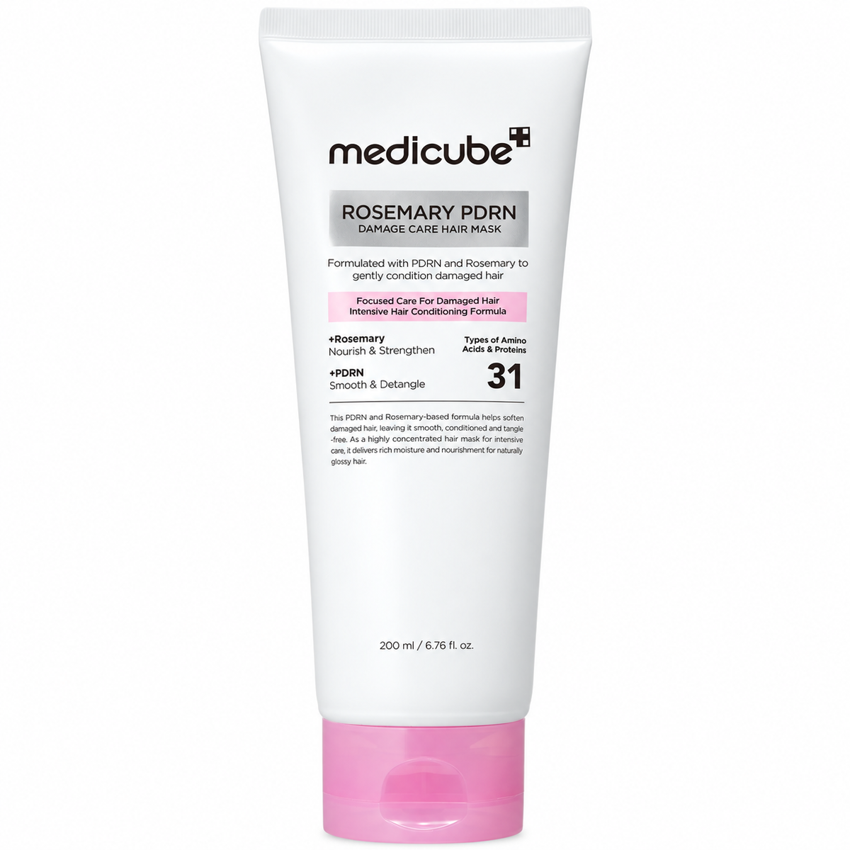 Medicube Rosemary PDRN Damage Care Hair Mask 200 ml på vit bakgrund