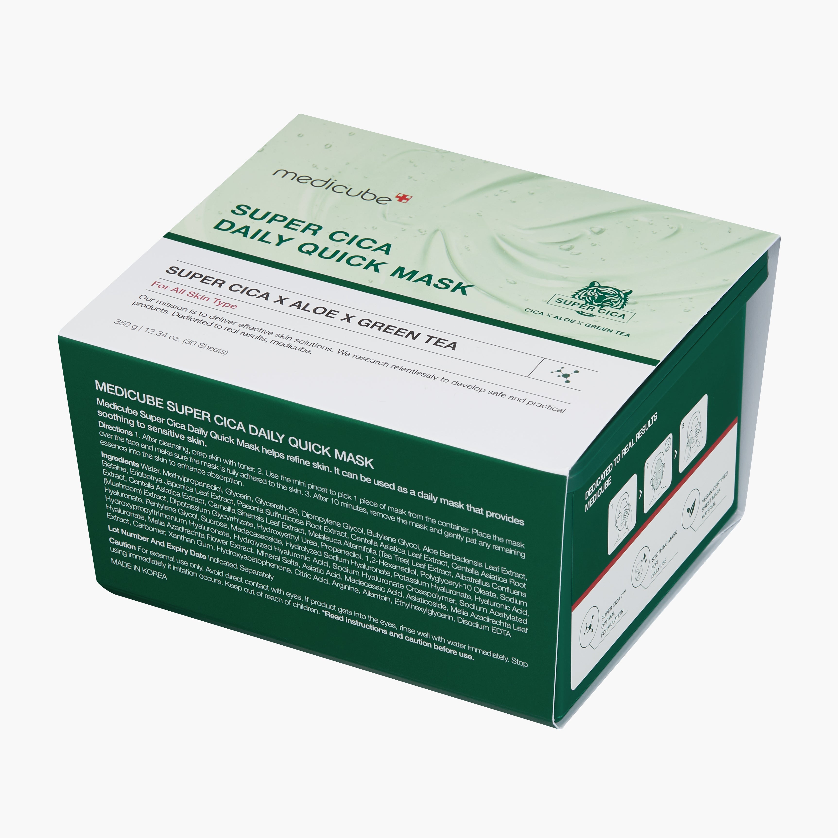 Nyckelingredienser i Medicube Super Cica Daily Quick Mask