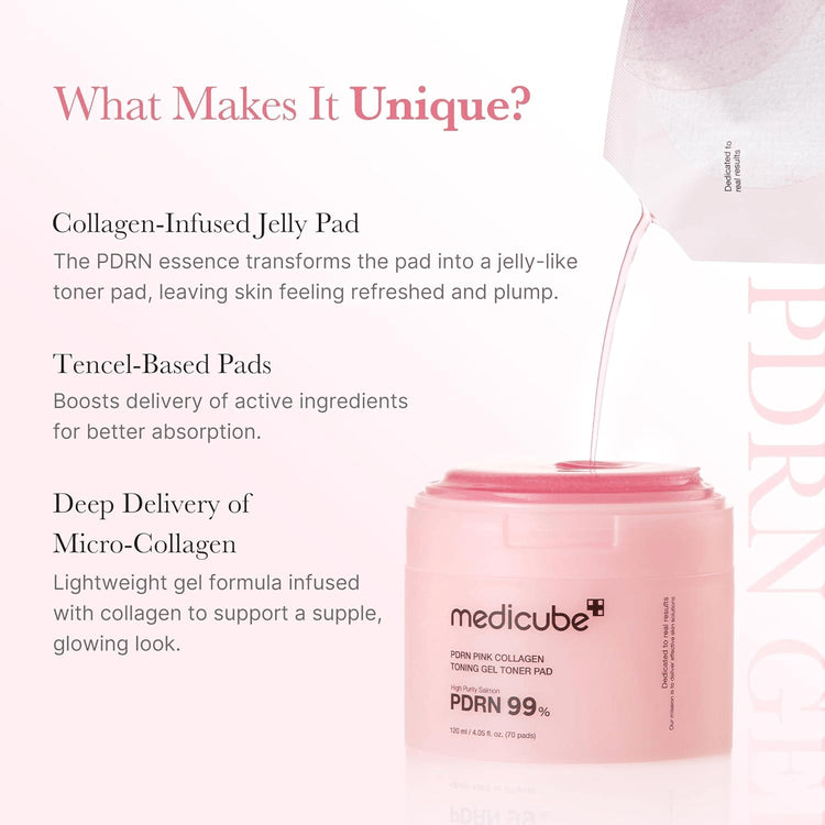 Fördelar med Medicube PDRN Pink Gel Toner Pads
