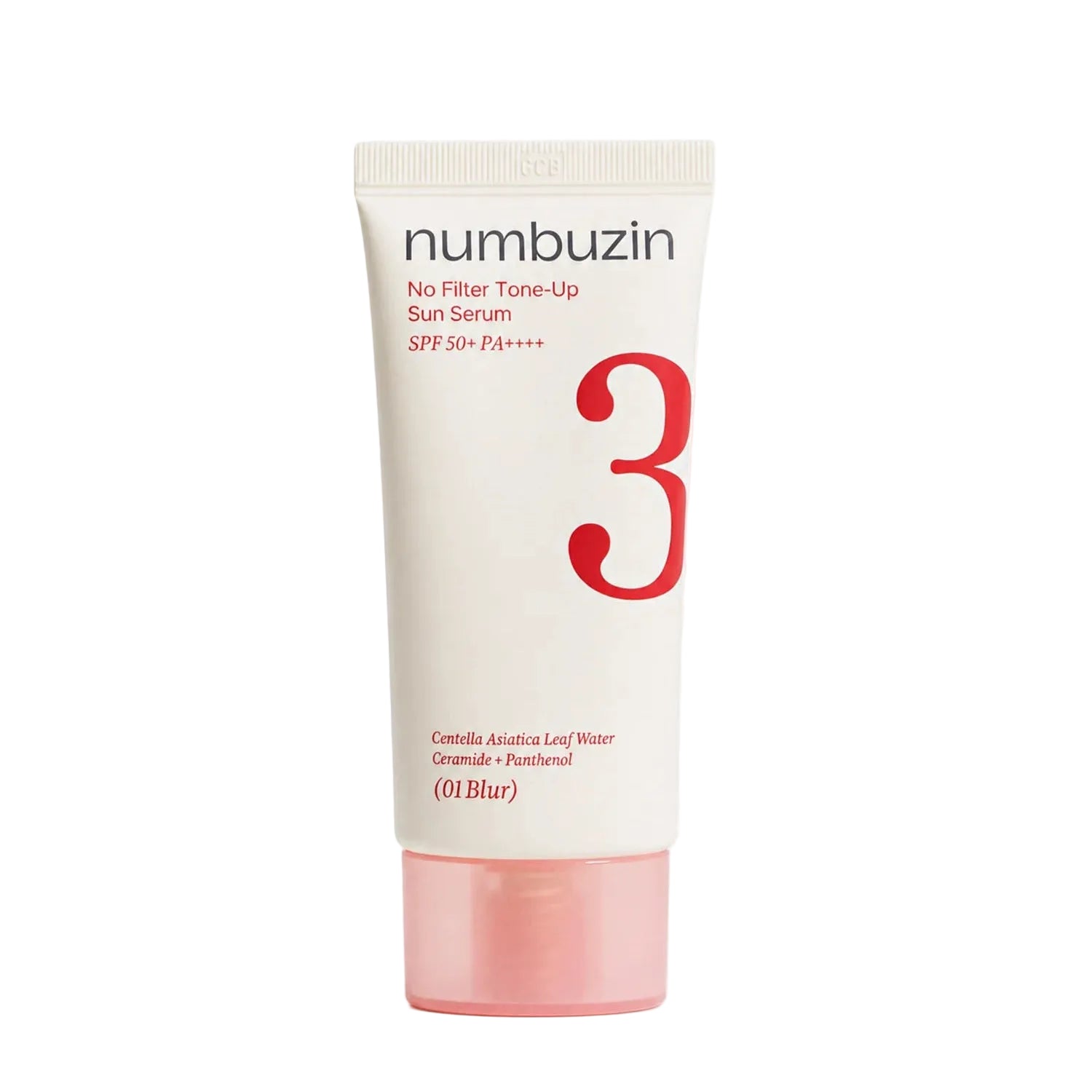 Numbuzin No Filter Tone-Up Sun Serum SPF50+ PA++++ med blur-effekt och naturlig tone-up