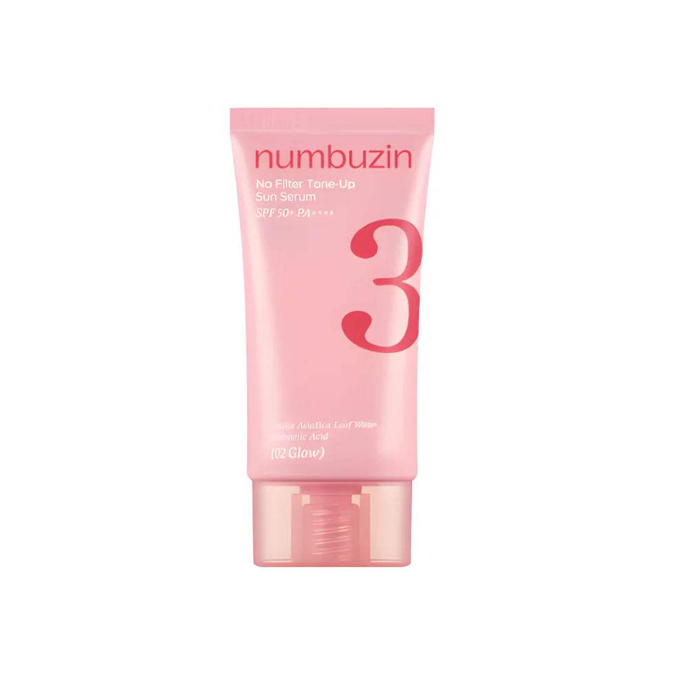 Numbuzin No.1 Tone-Up Sun Serum Glow SPF50+ PA++++ med naturlig lyster och högt UV-skydd