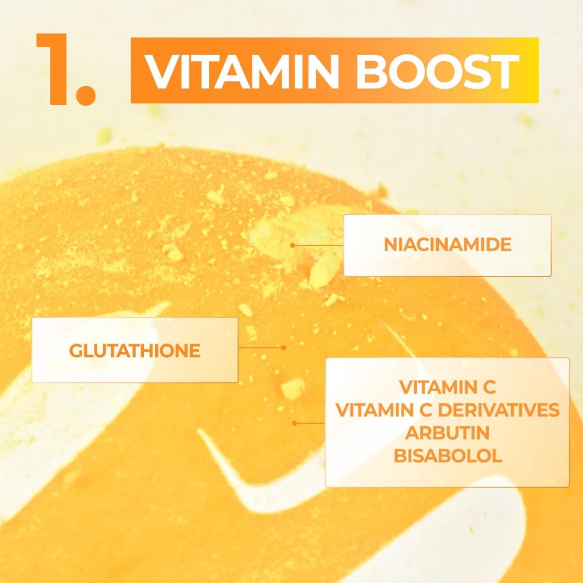 Lystergivande sheet mask med vitamin C och niacinamid