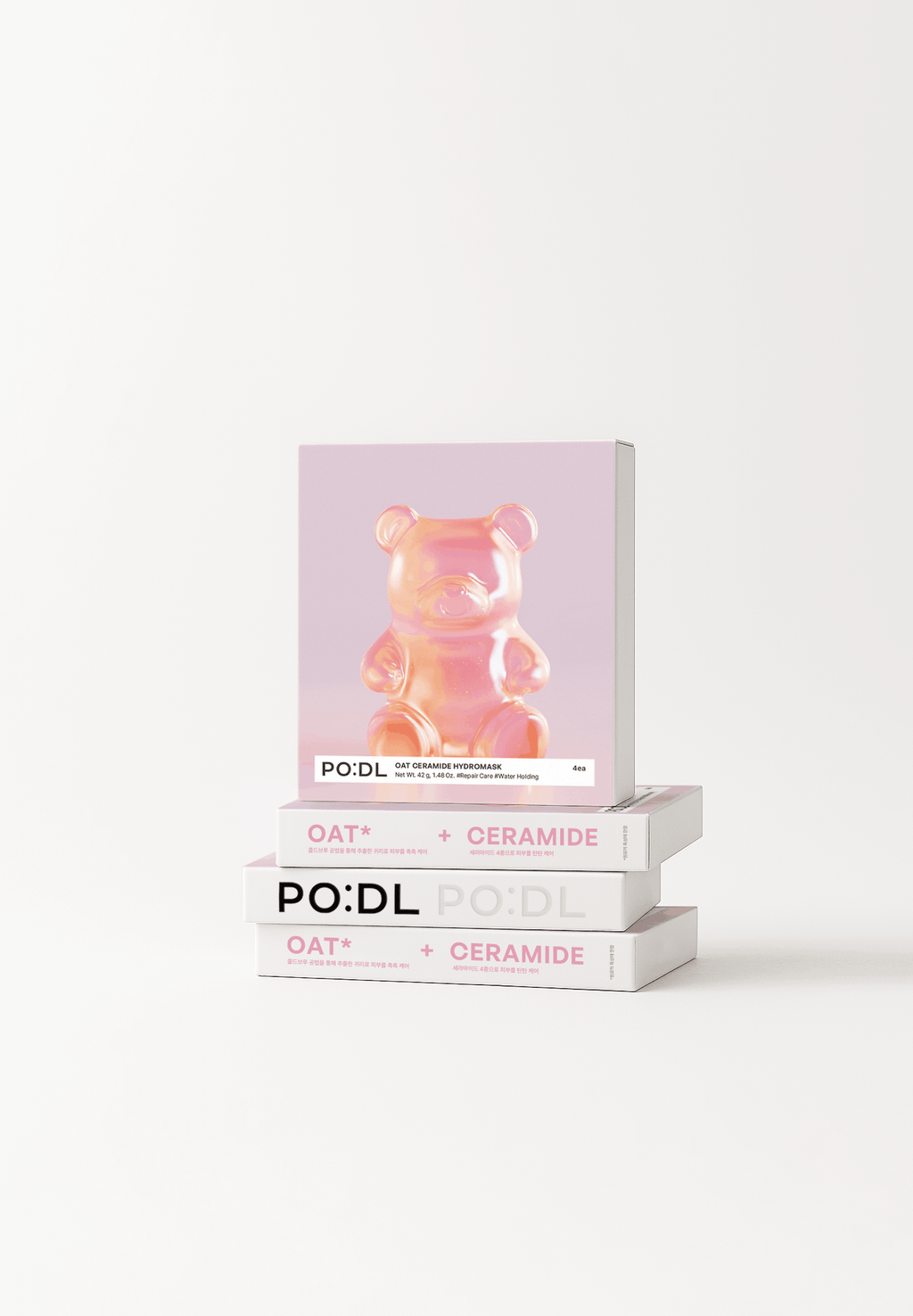 Förpackning av återfuktande sheet mask med ceramider och havreextrakt