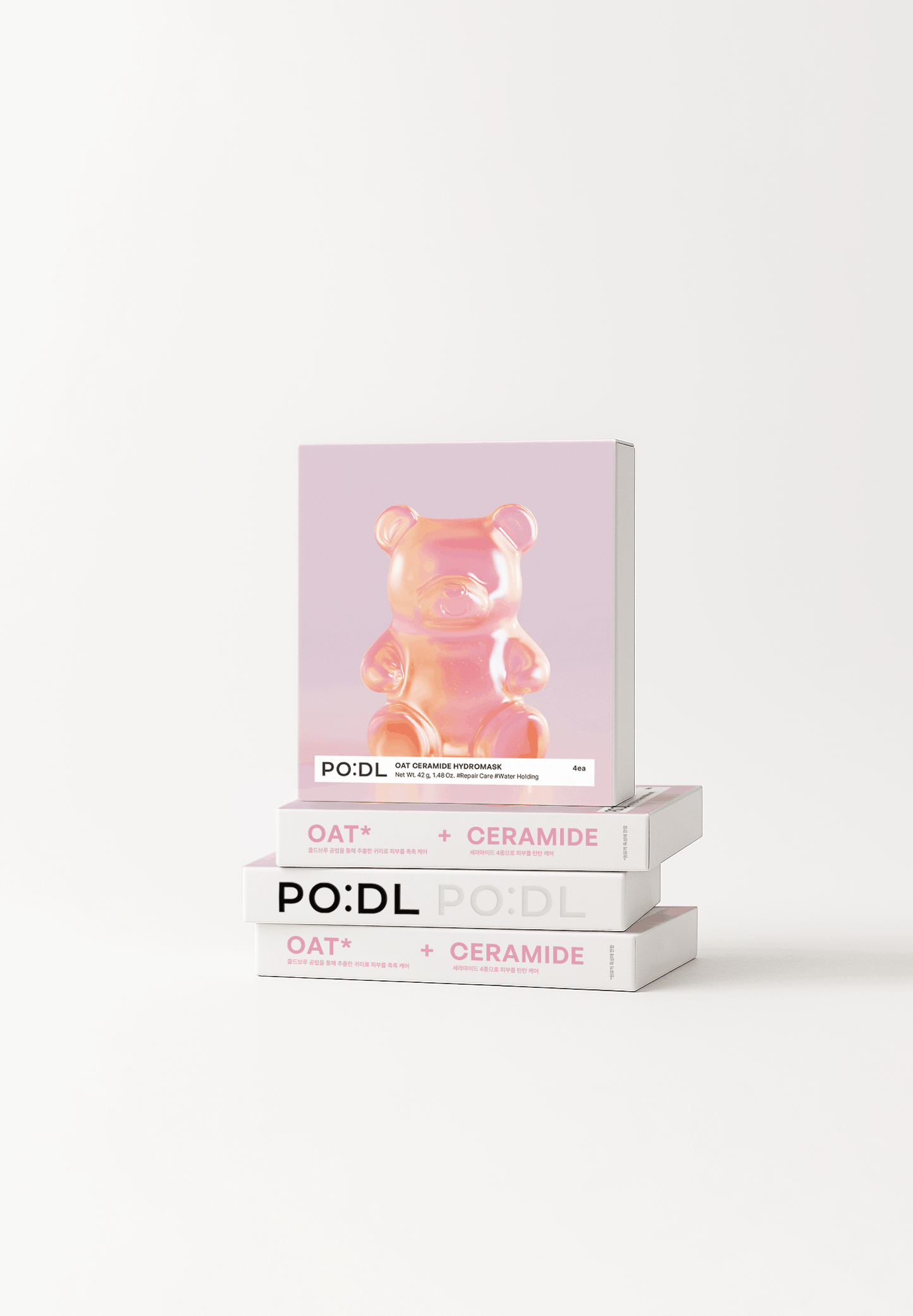 Förpackning av återfuktande sheet mask med ceramider och havreextrakt