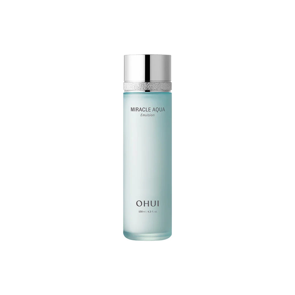 OHUI Miracle Aqua Emulsion 130ml – Djupåterfuktande emulsion med aurora-hyaluronsyra
