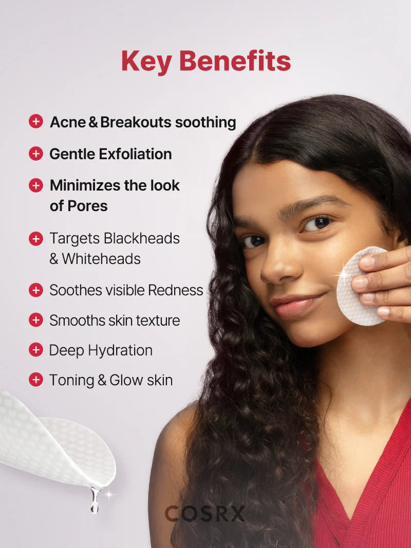 Återfuktande exfolierande pads med flera former av hyaluronsyra som rengör huden utan att torka ut