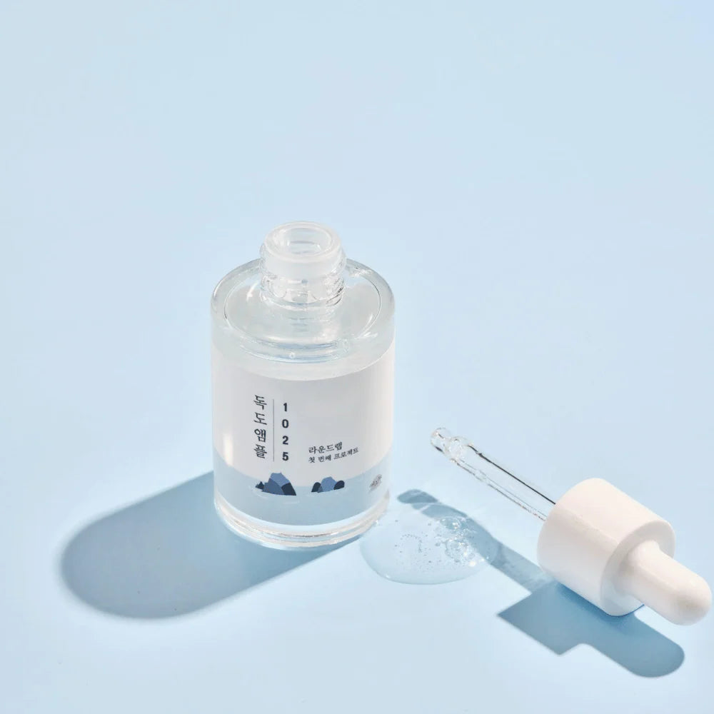 ROUND LAB 1025 Dokdo Ampoule with Ulleungdo deep sea water to soothe skin and strengthen moisture barrier