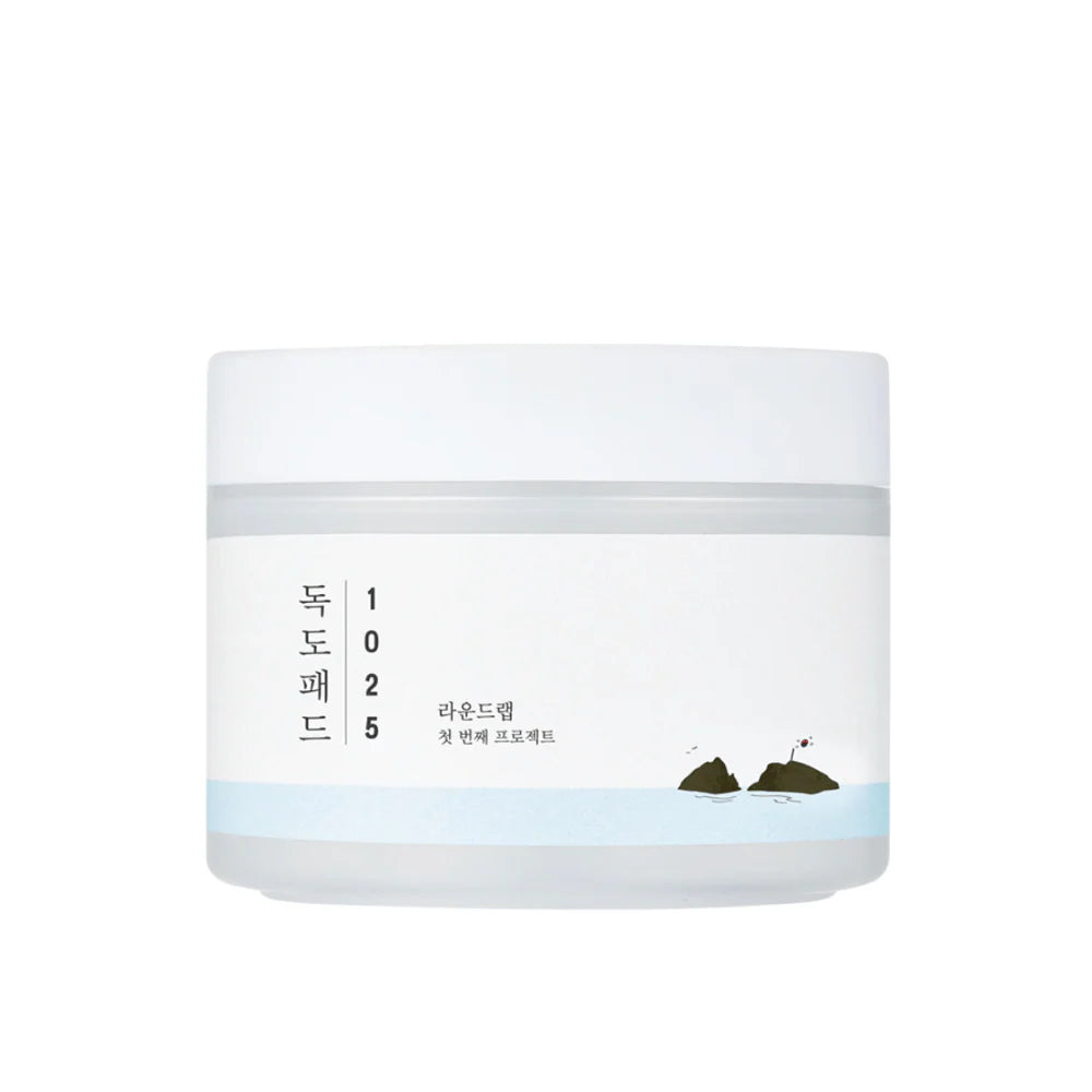 Round Lab 1025 Dokdo Pad exfolierande toner pads för känslig hud