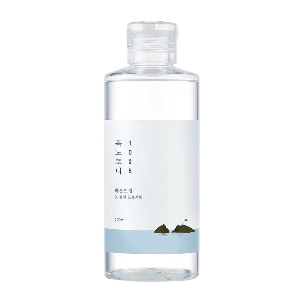 ROUND LAB 1025 Dokdo Toner hydrating toner that gently exfoliates dead skin cells and moisturizes skin