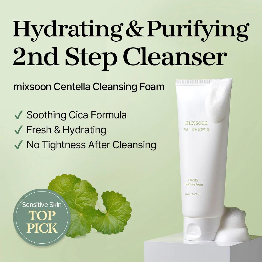 MIXSOON Centella Cleansing Foam för skonsam ansiktsrengöring