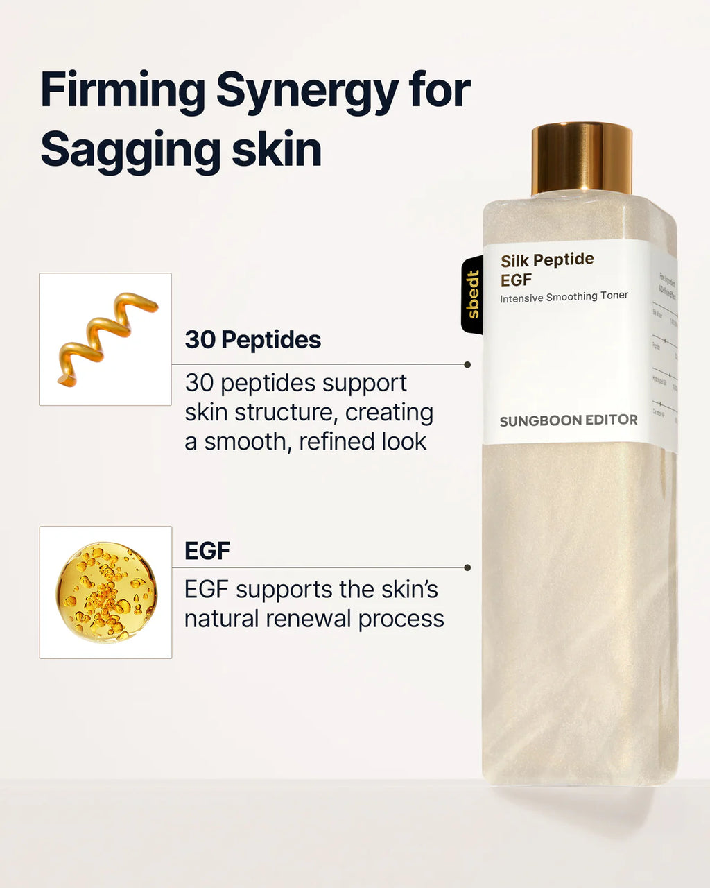 Silk protein toner with collagen for smoother looking skin