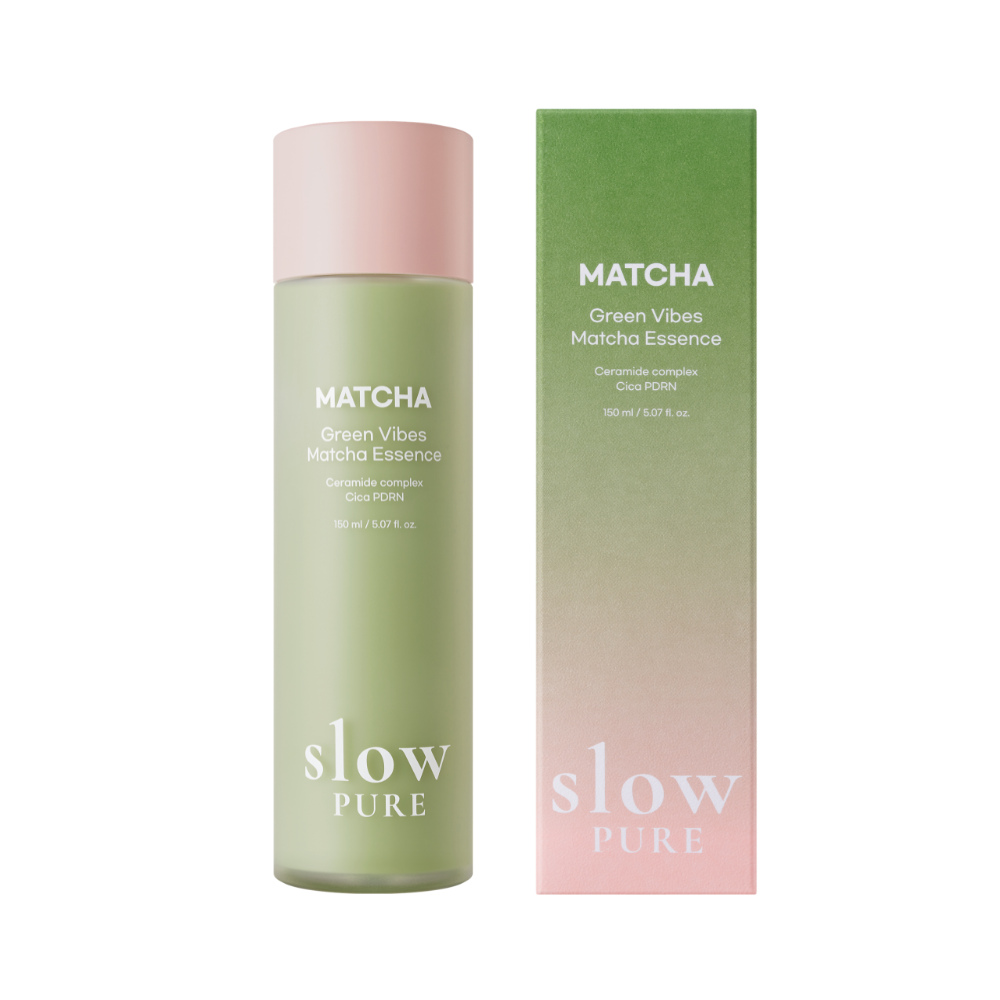 slowpure Matcha Essence med tvåfasig matcha latte-textur