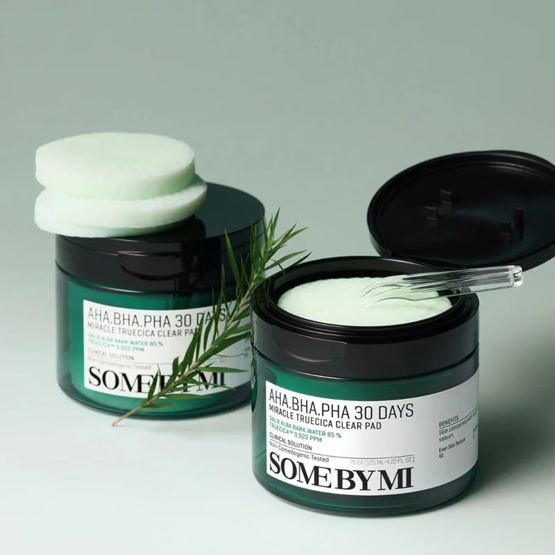 Korean exfoliating pads for acne prone and oily skin