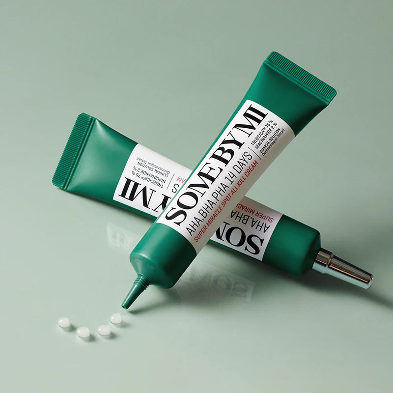 Acne spot treatment cream with AHA BHA PHA and Truecica