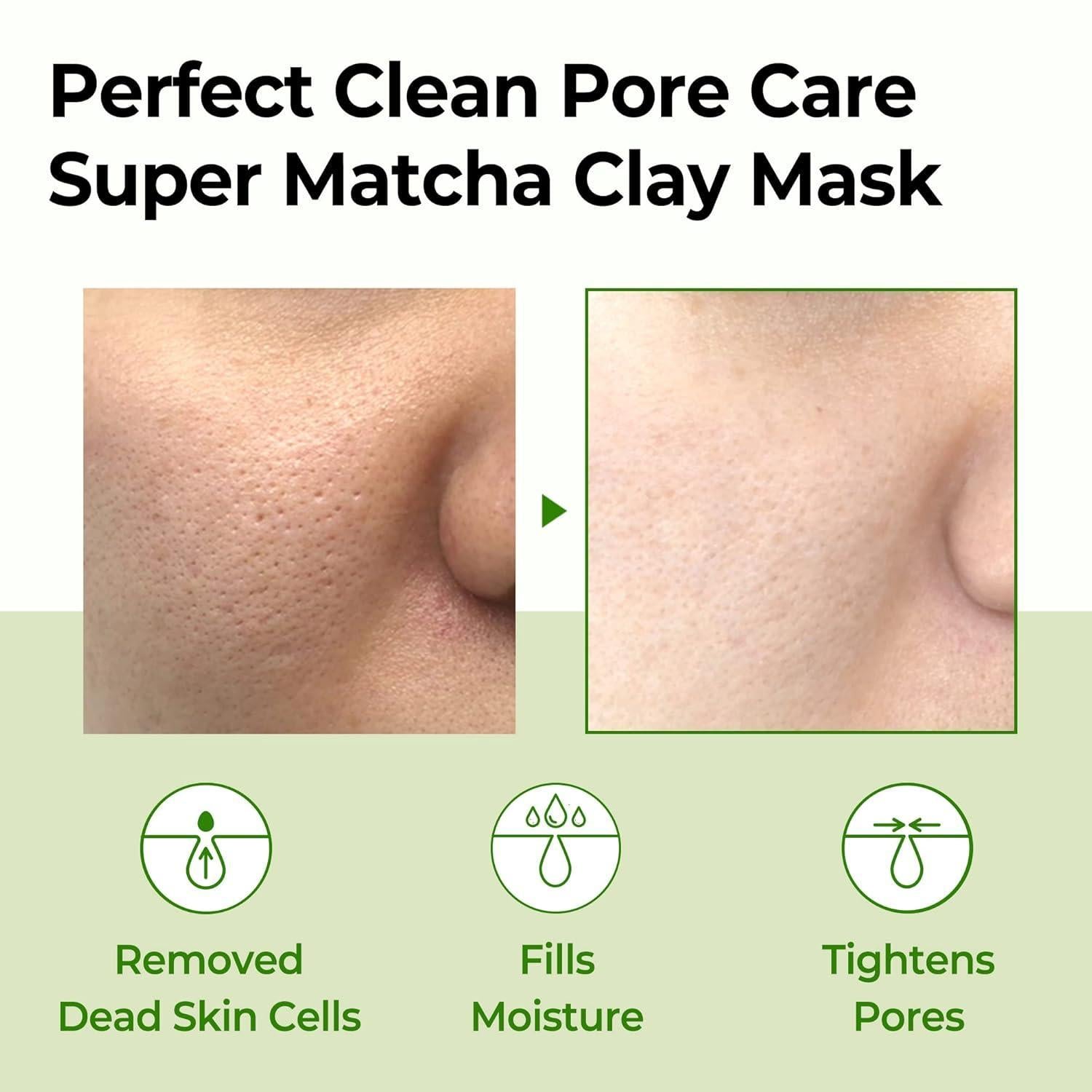 Korean matcha clay mask for blackhead and sebum control