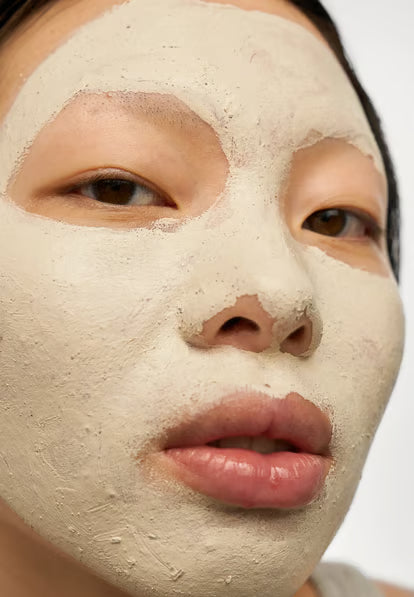 Some By Mi Super Matcha clay mask applied on face for pore care