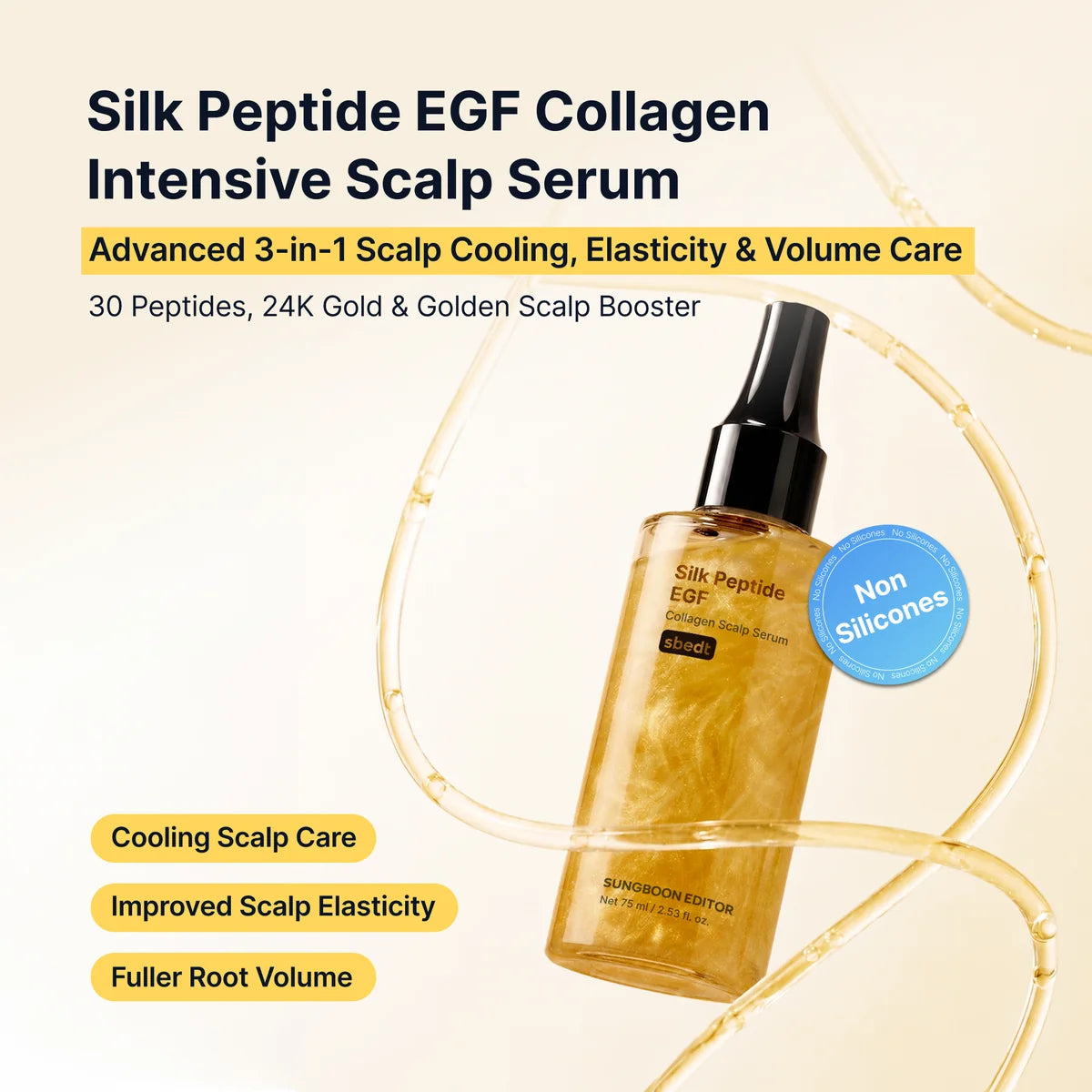 SUNGBOON EDITOR hårbottenserum med 30 peptider, 24K guld och kylande vård