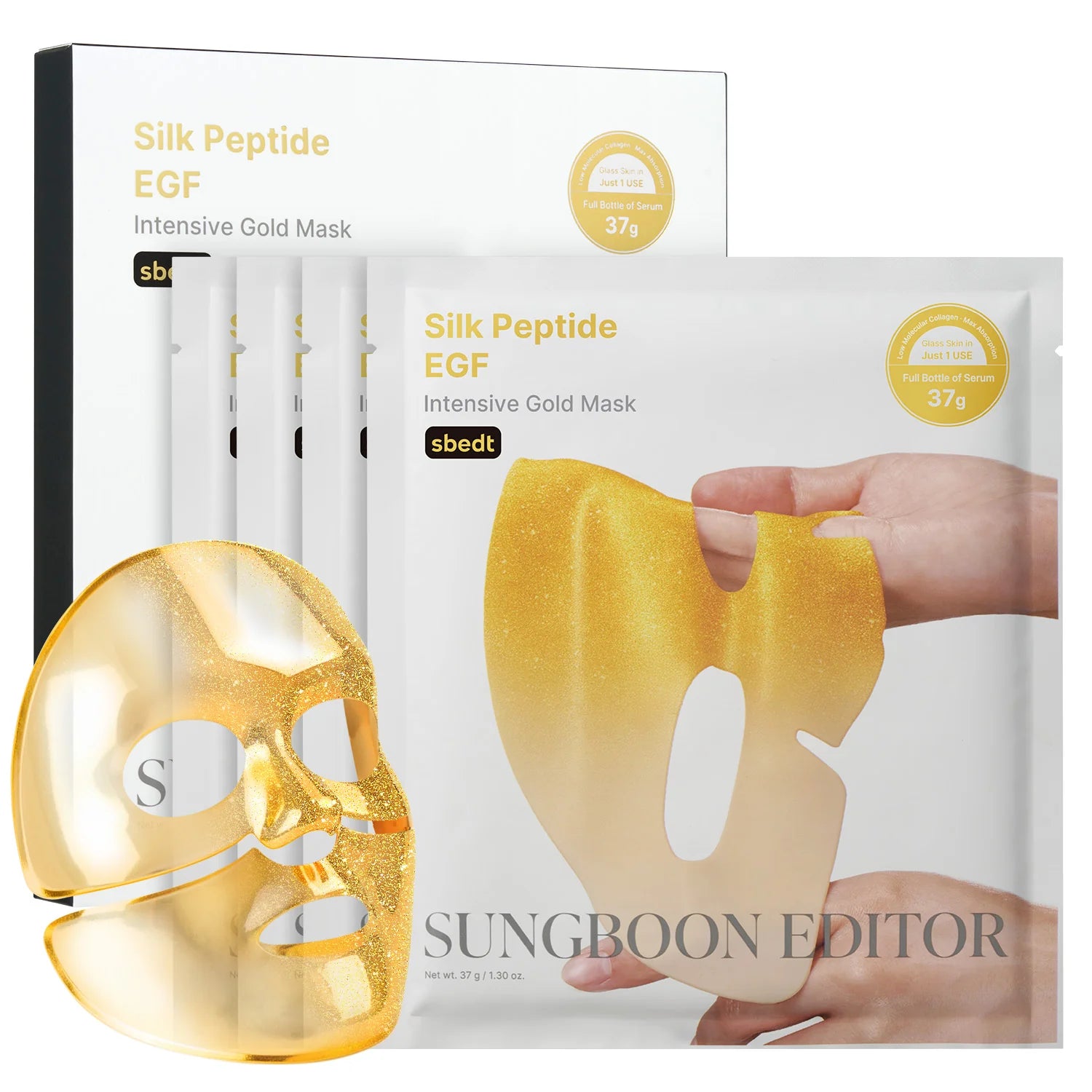 SUNGBOON EDITOR Silk Peptide EGF Intensive Gold Mask 4pcs